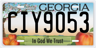 GA license plate CIY9053