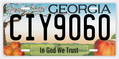 GA license plate CIY9060