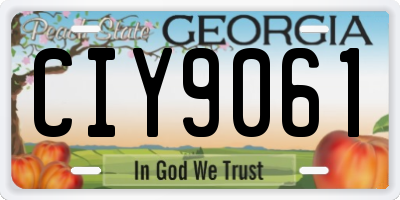 GA license plate CIY9061
