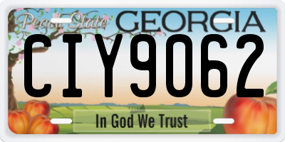 GA license plate CIY9062