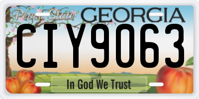 GA license plate CIY9063