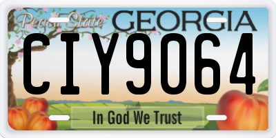 GA license plate CIY9064