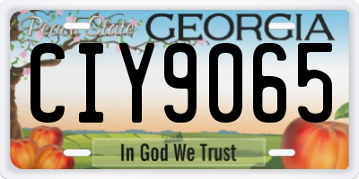 GA license plate CIY9065