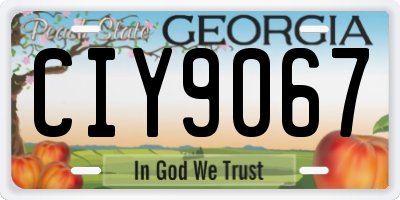 GA license plate CIY9067