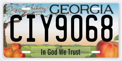 GA license plate CIY9068
