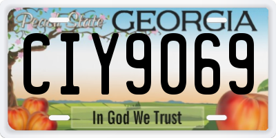 GA license plate CIY9069