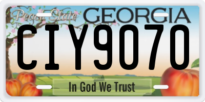 GA license plate CIY9070