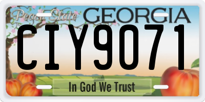 GA license plate CIY9071