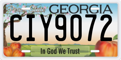 GA license plate CIY9072