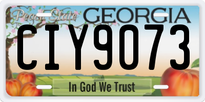 GA license plate CIY9073