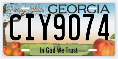 GA license plate CIY9074
