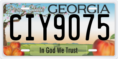 GA license plate CIY9075