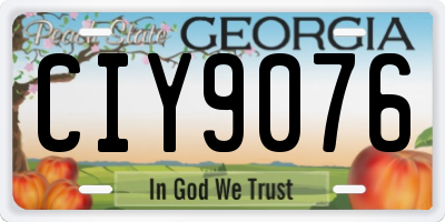 GA license plate CIY9076