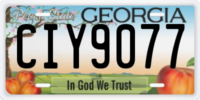 GA license plate CIY9077