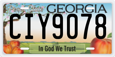 GA license plate CIY9078
