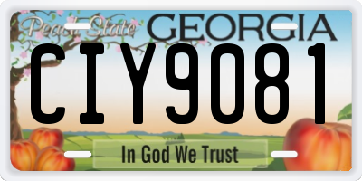 GA license plate CIY9081