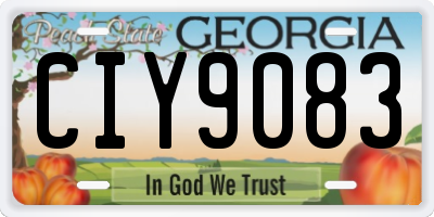 GA license plate CIY9083