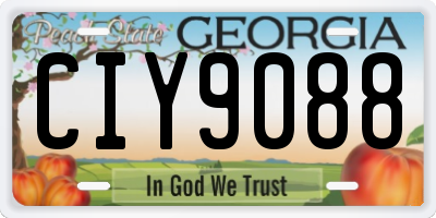 GA license plate CIY9088