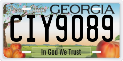 GA license plate CIY9089