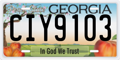 GA license plate CIY9103
