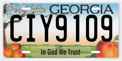 GA license plate CIY9109