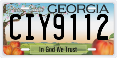 GA license plate CIY9112
