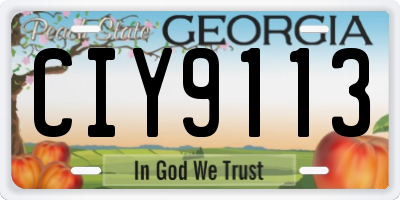 GA license plate CIY9113