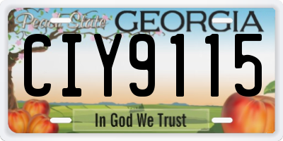 GA license plate CIY9115