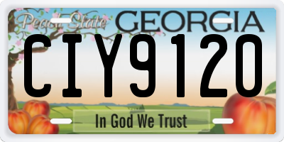 GA license plate CIY9120