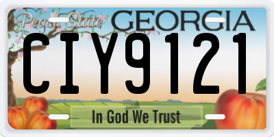 GA license plate CIY9121