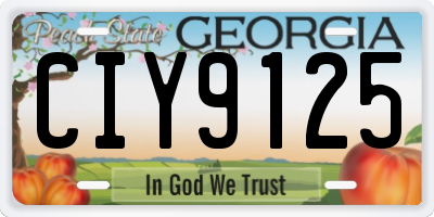 GA license plate CIY9125