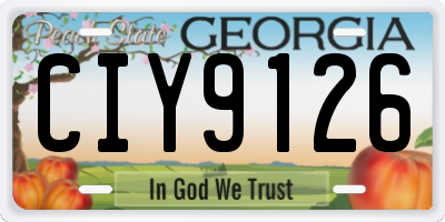 GA license plate CIY9126