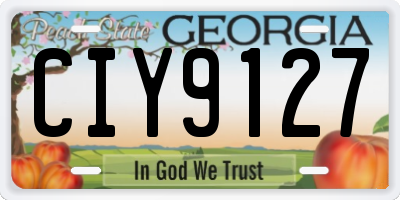 GA license plate CIY9127