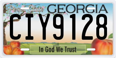 GA license plate CIY9128