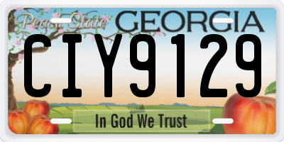 GA license plate CIY9129