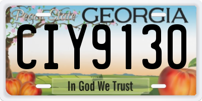 GA license plate CIY9130