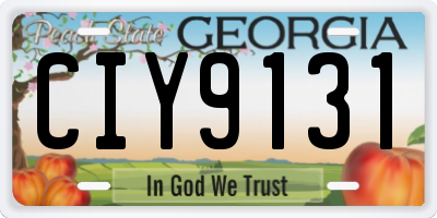GA license plate CIY9131
