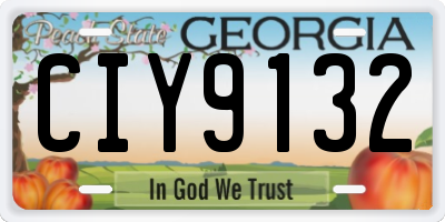 GA license plate CIY9132