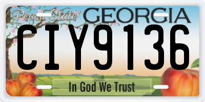 GA license plate CIY9136