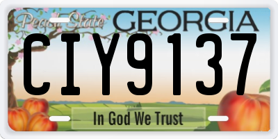 GA license plate CIY9137