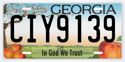 GA license plate CIY9139
