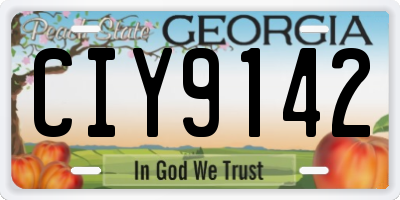 GA license plate CIY9142