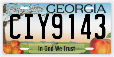 GA license plate CIY9143