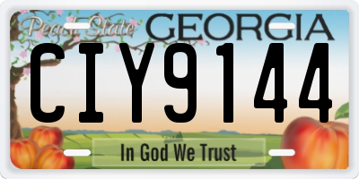 GA license plate CIY9144