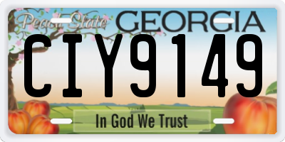 GA license plate CIY9149