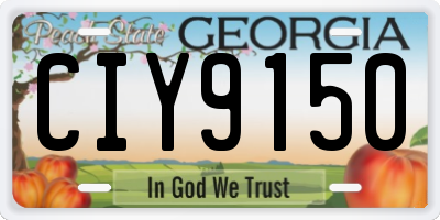 GA license plate CIY9150