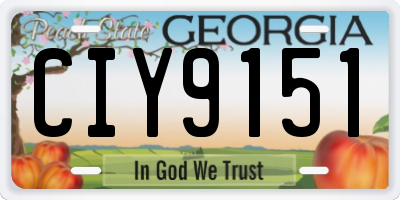 GA license plate CIY9151