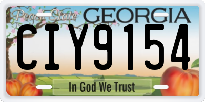 GA license plate CIY9154
