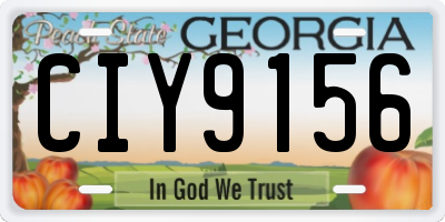 GA license plate CIY9156