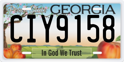 GA license plate CIY9158
